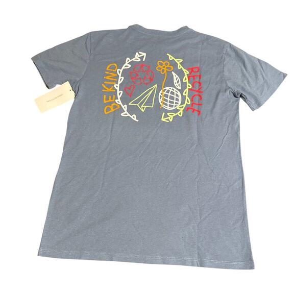 NWT Re Purpose UO Women Short Sleeve‎ Blue T-Shirt Be Kind Recycle Crew Neck - Picture 3 of 7